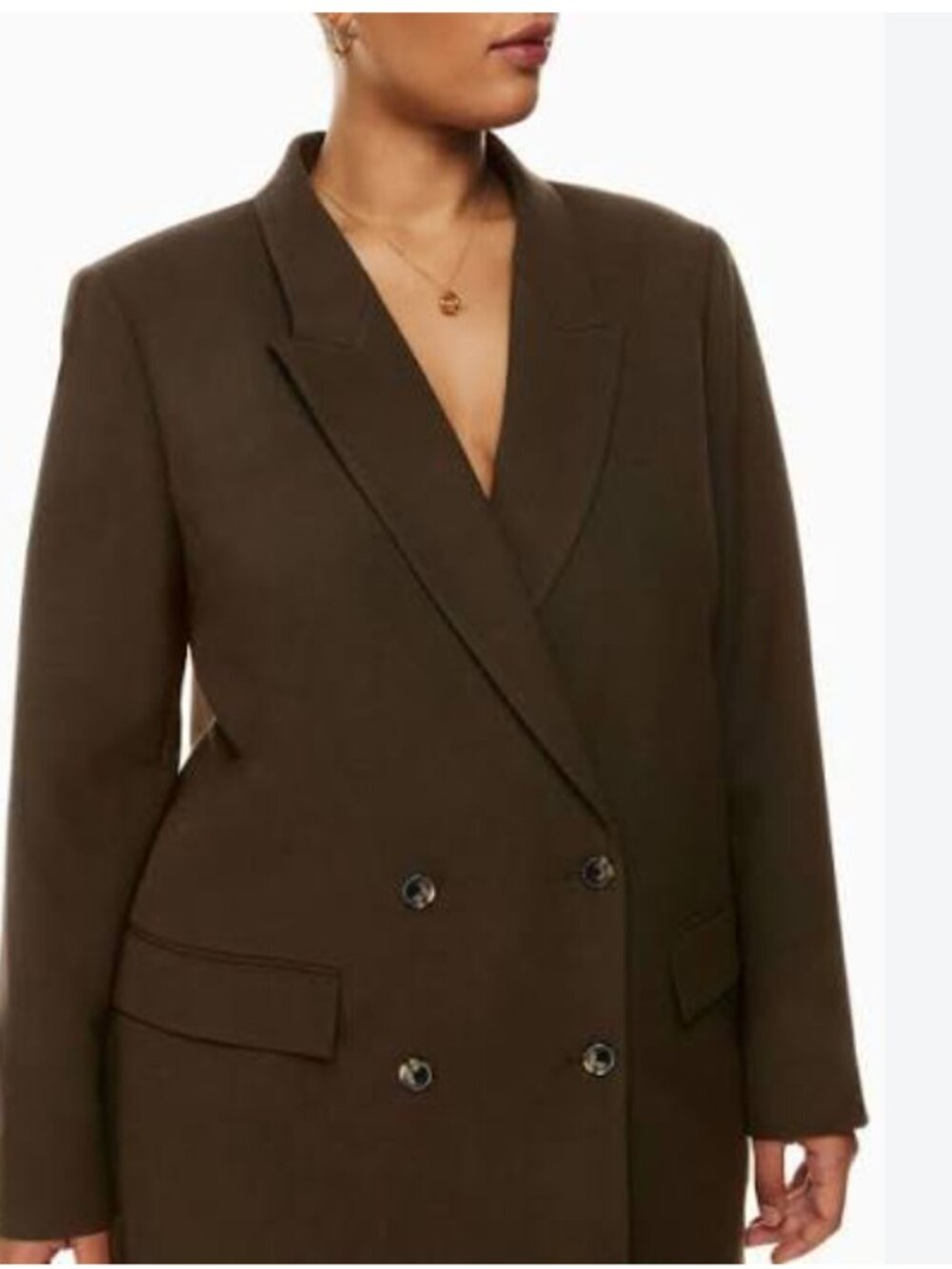 Fully-lined double-breasted blazer (Aritzia Cherrelle Blazer)